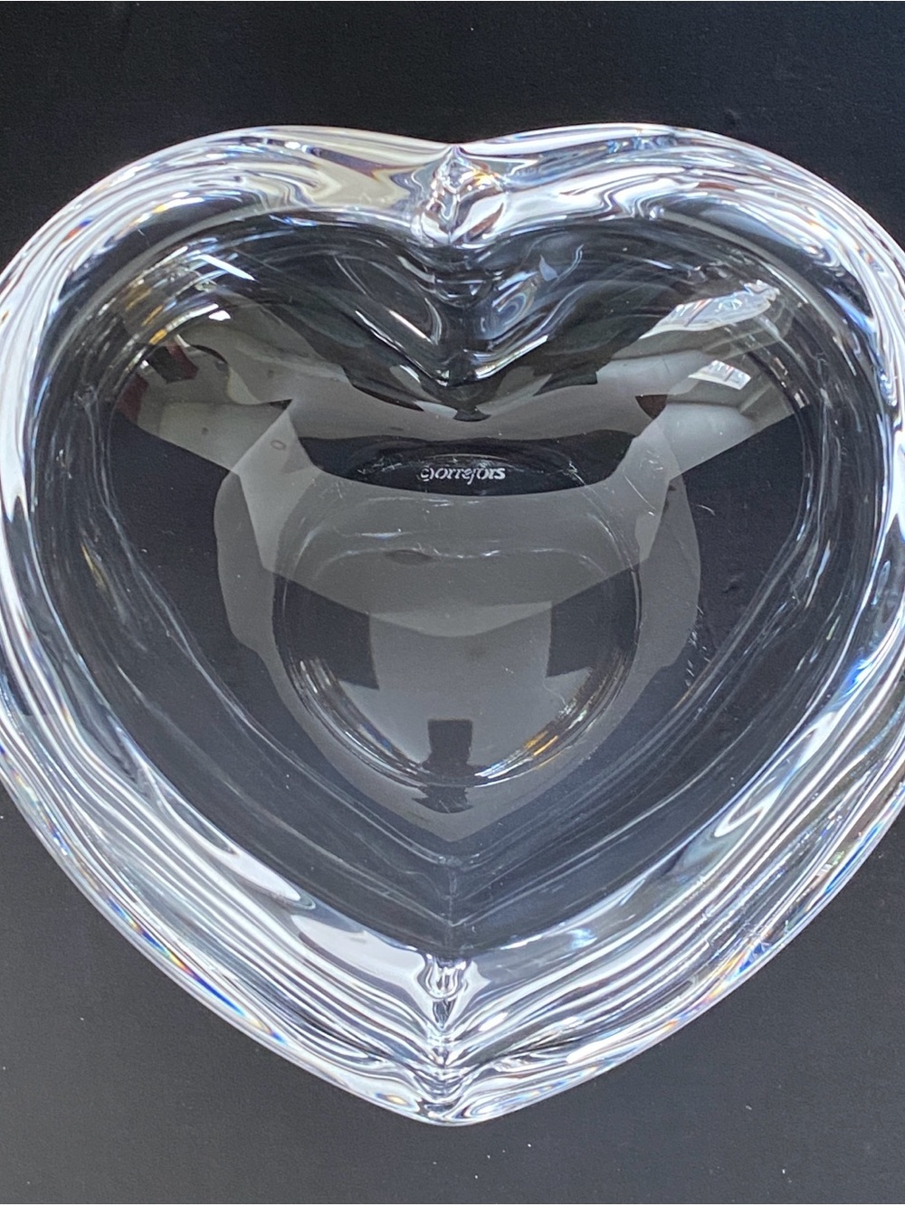 Orrefors Kosta Boda Clear Heart Glass Bowl - Transparent